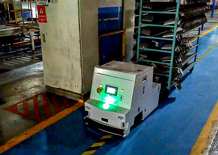 Single Way Traction Type AGV , Autonomous Guided Vehicle For Material Cart