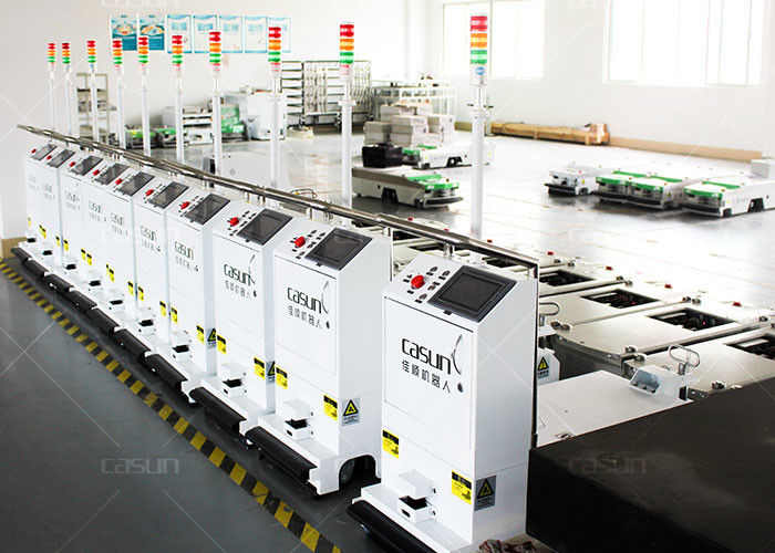 L Type Unidirectional Tugger AGV Cart Magnetic RFID Card With Front Obstacle Sensor